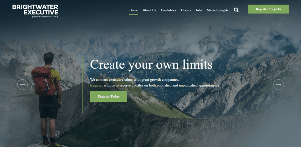Brightwater recruitment website by thenet.ie
