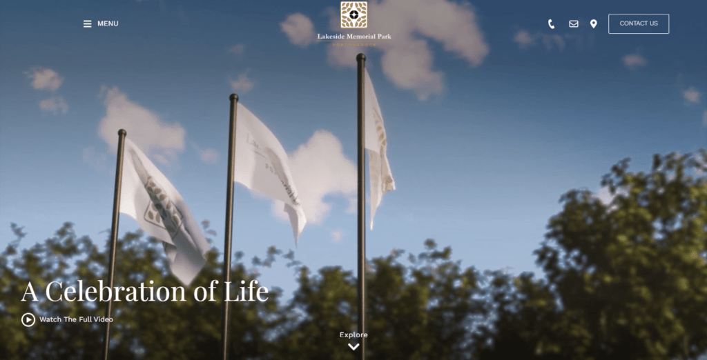 Lakeside Memorial Park website by thenet.ie