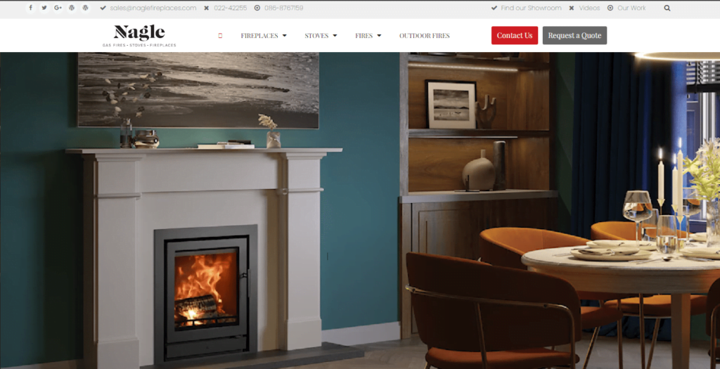 Nagle Fireplaces website by thenet.ie