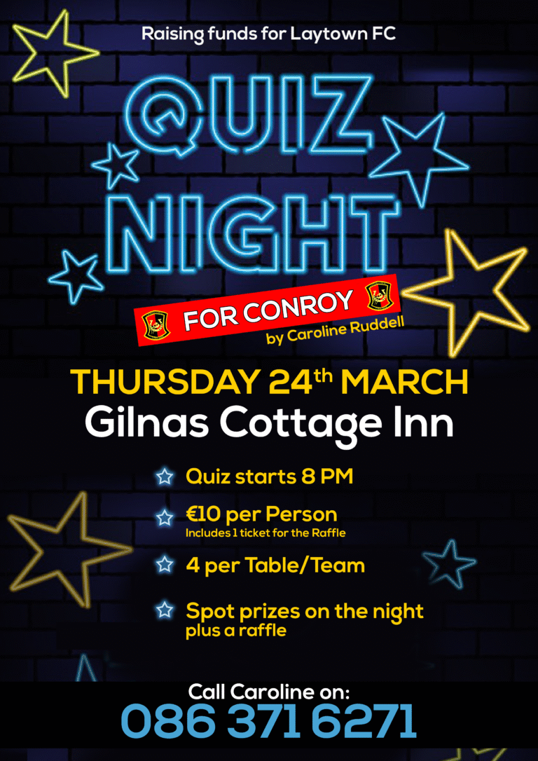 Quiz Night flyer designed by thenet.ie