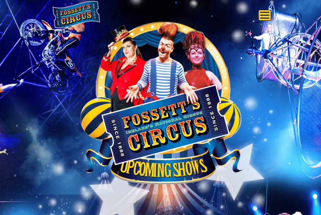Fossetts Circus website by thenet.ie